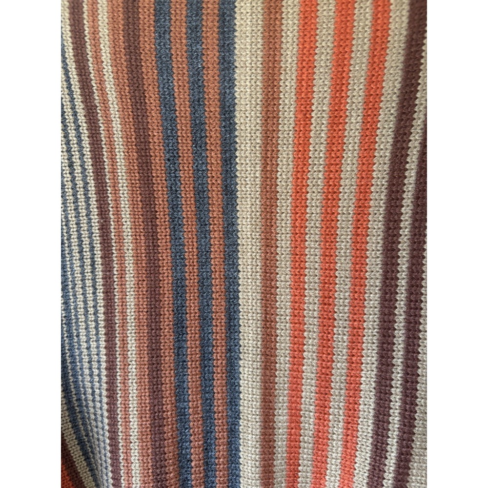 Style Dome M/L? Striped Shawl Sweater Fringe Tassels‎ Lagenlook Orange Cardigan - Picture 7 of 8